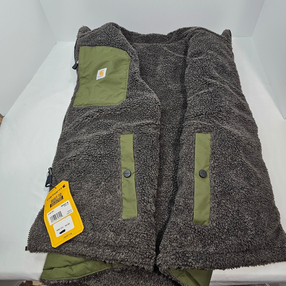 Carhartt Montana Insulated Vest Women L Olive Green Reversible Sherpa OV5607-W - Picture 4 of 9